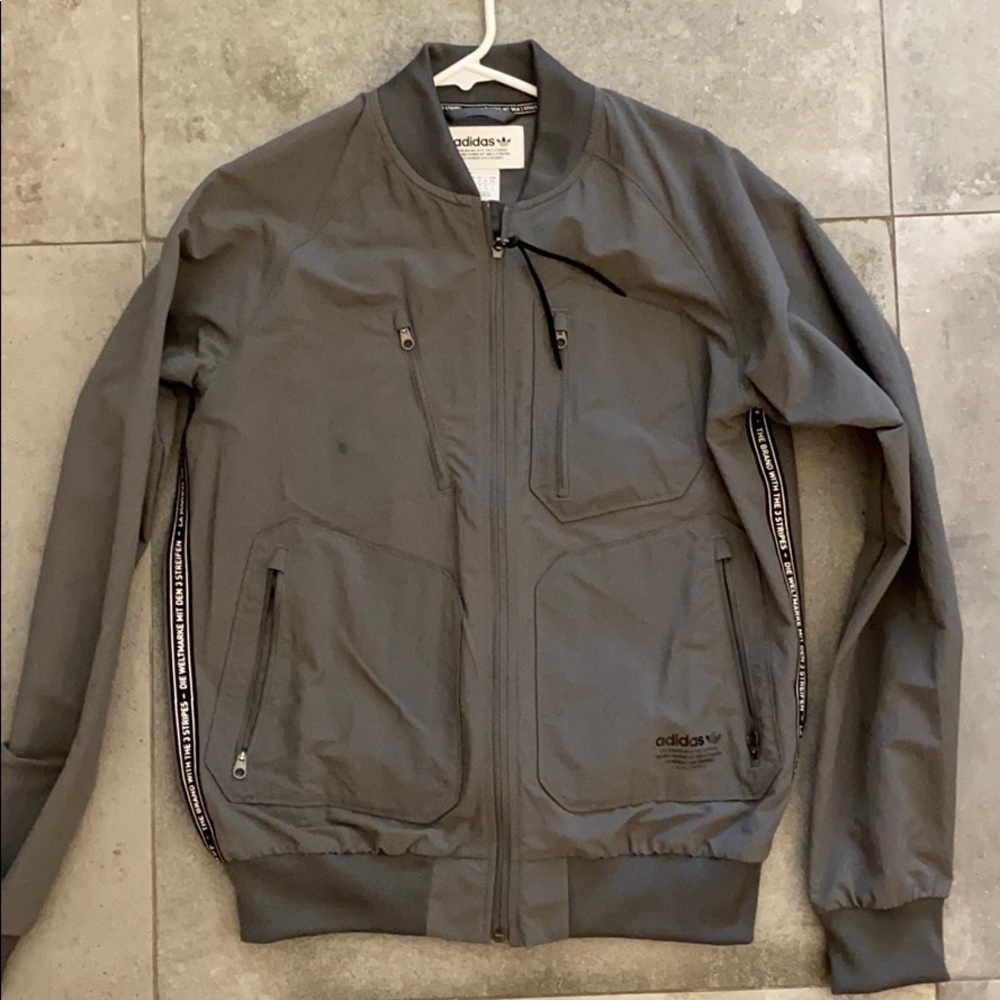 Gray Adidas Original NMD Zip-Up Sports Jacket